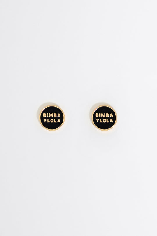 Black logo earrings