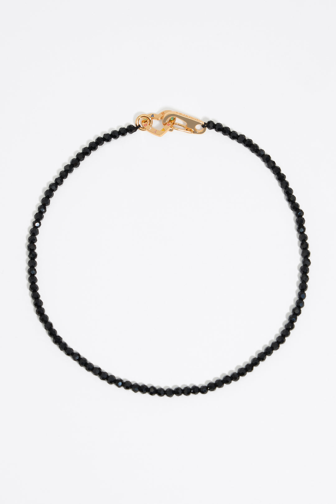 Black crystals and logo heart necklace