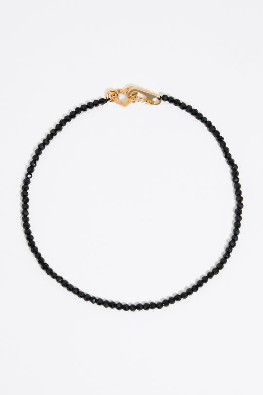 Black crystals and logo heart necklace