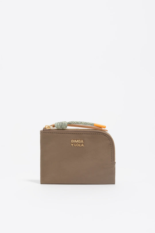 Khaki brown nylon coin purse