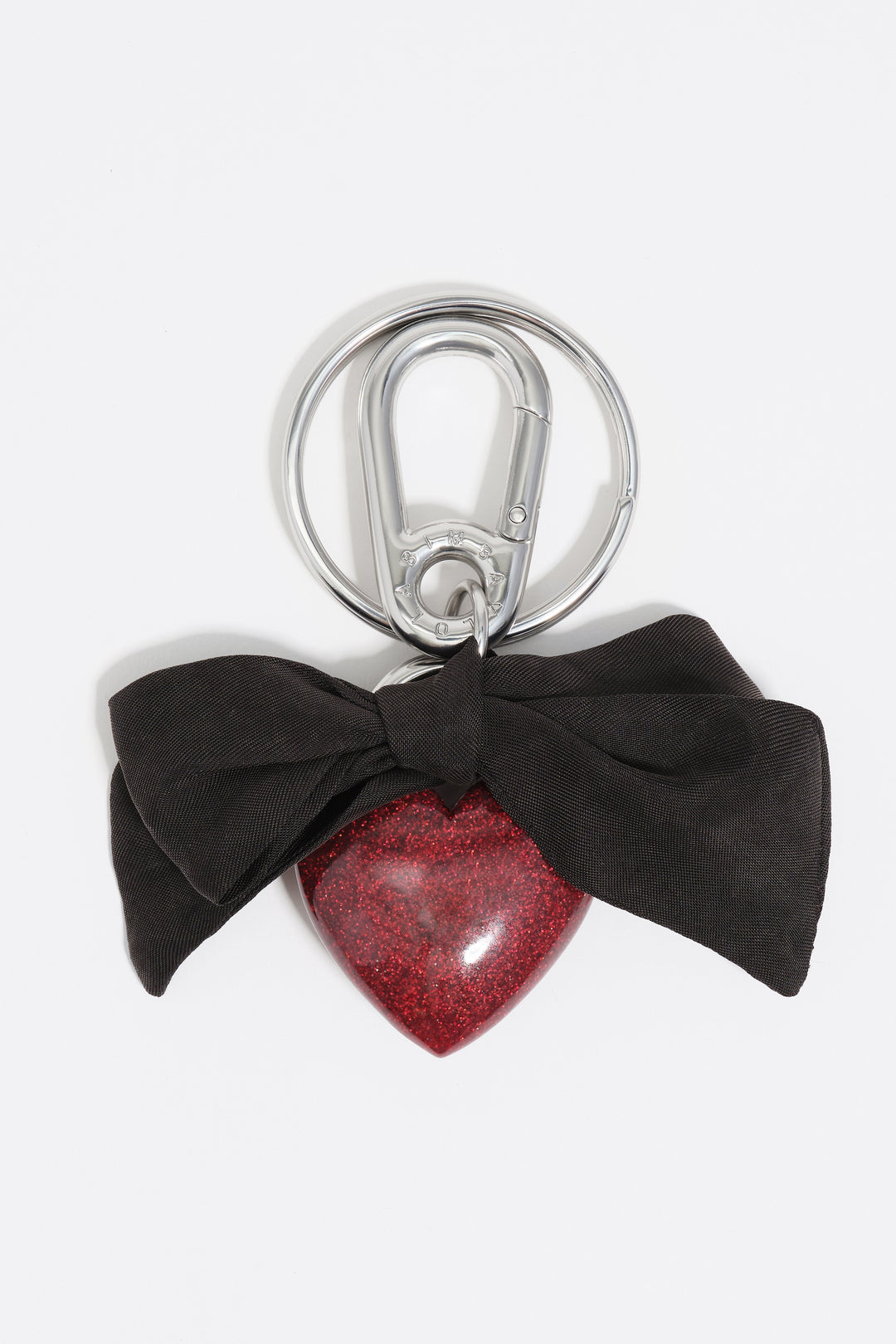Black tie and heart key ring