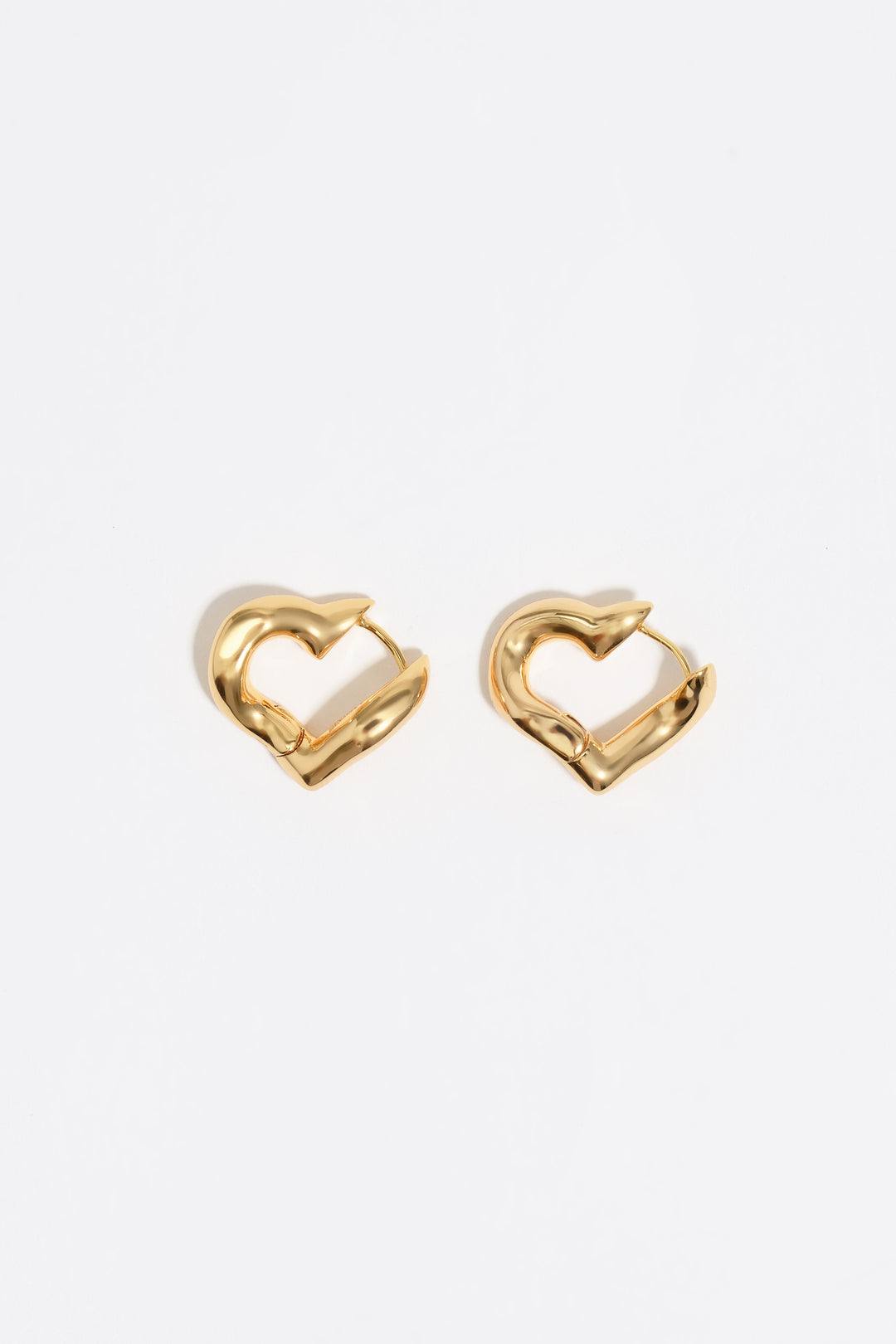 Golden heart hoop earrings