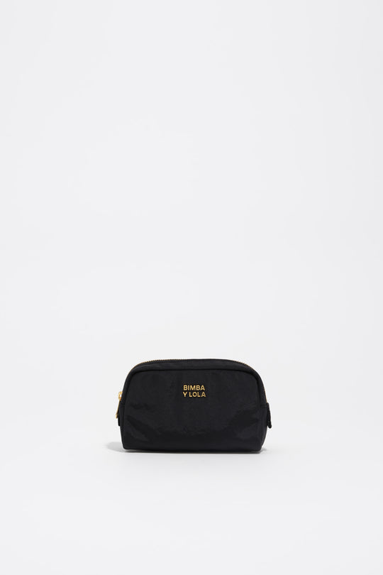Mini black nylon make-up case