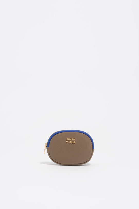 Khaki brown nylon coin purse