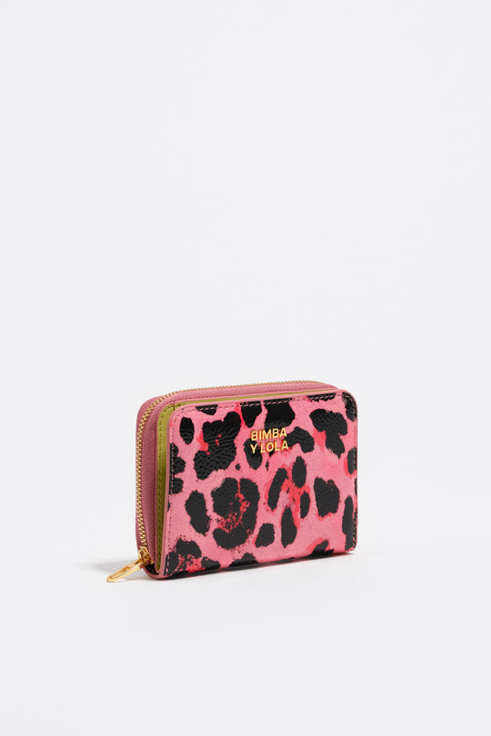 Strawberry textured shiny Leopard print purse