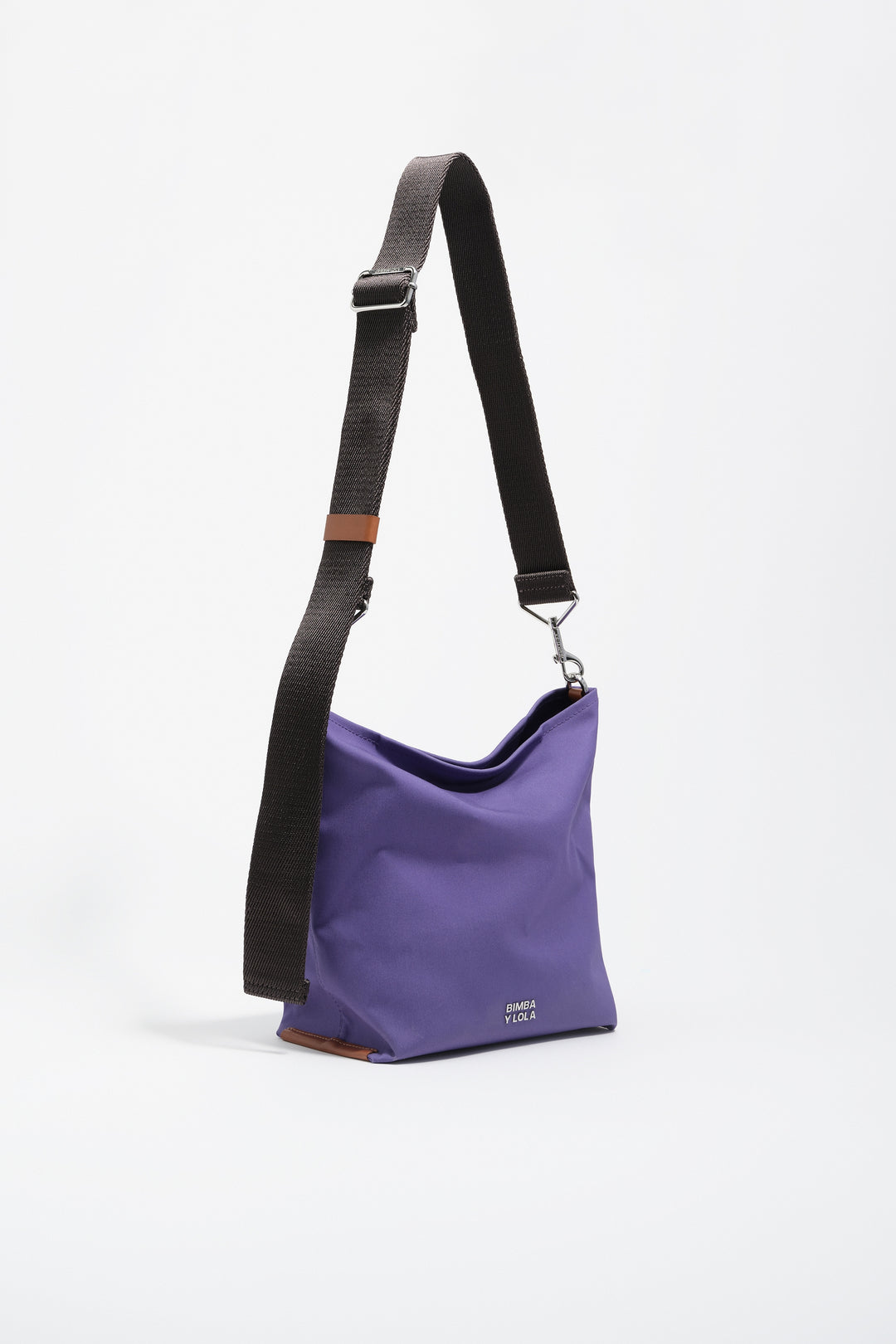 Small purple gabardine Carlino bag