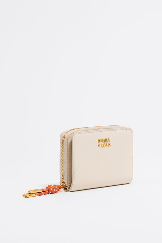 Off white leather flap purse