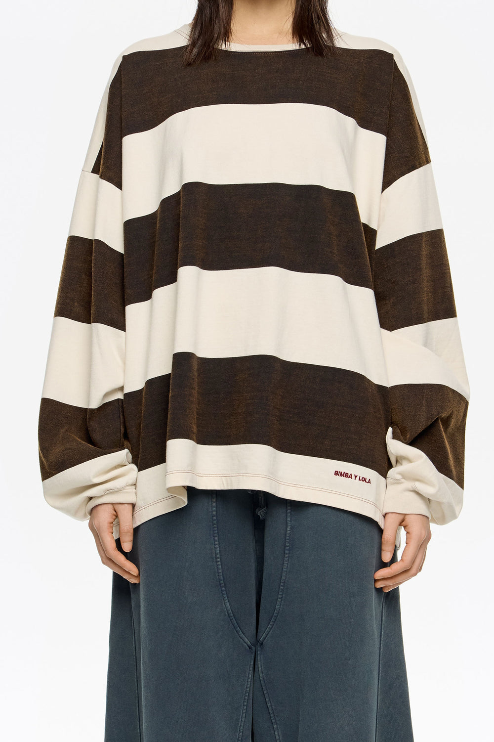 Oversize brown striped T-shirt