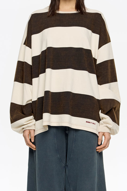 Oversize brown striped T-shirt