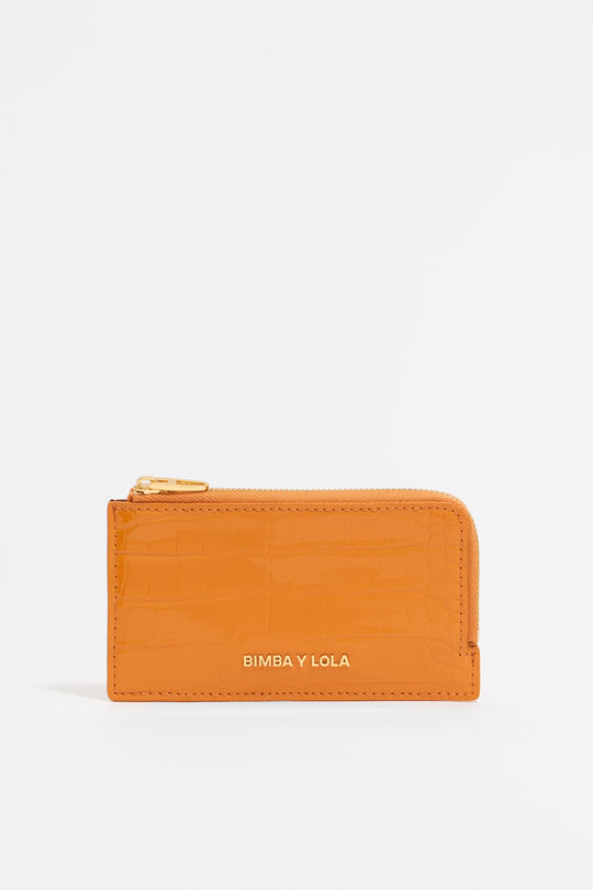 Tangerine mock croc card holder/coin purse
