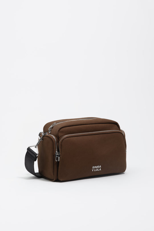 Medium dark khaki nylon Pocket crossbody bag