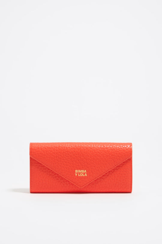 Coral leather continental wallet