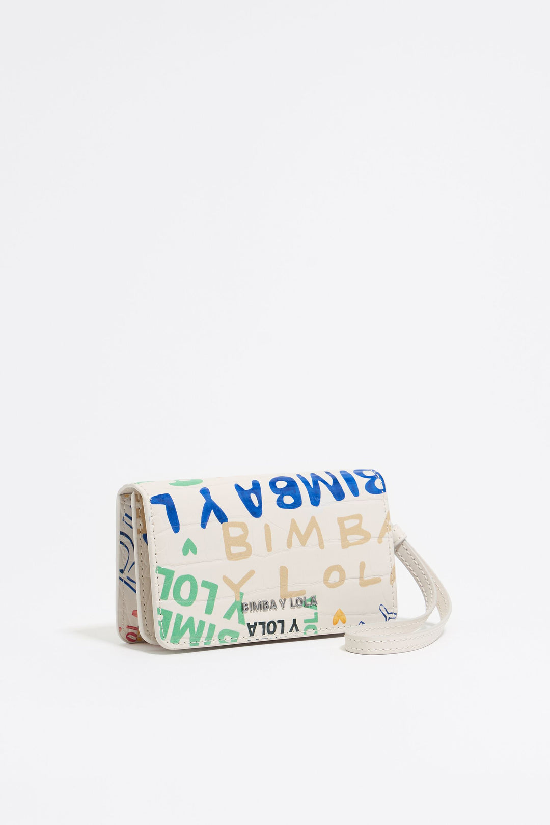 Ivory BIMBA logo print purse with small flap