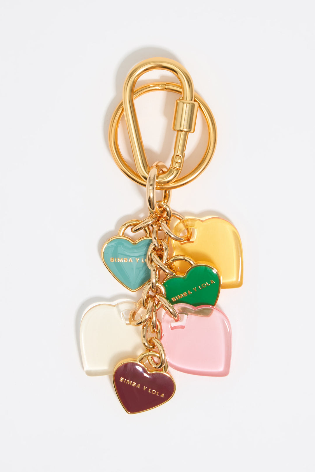 Gold hearts key ring