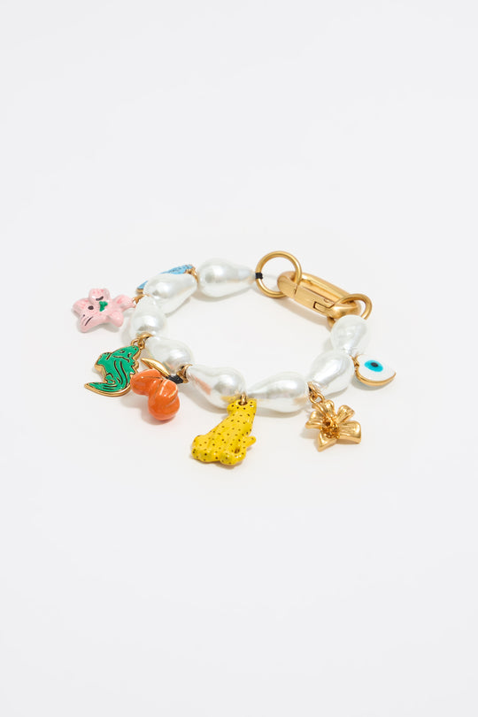 Jungle charms pearl bracelet