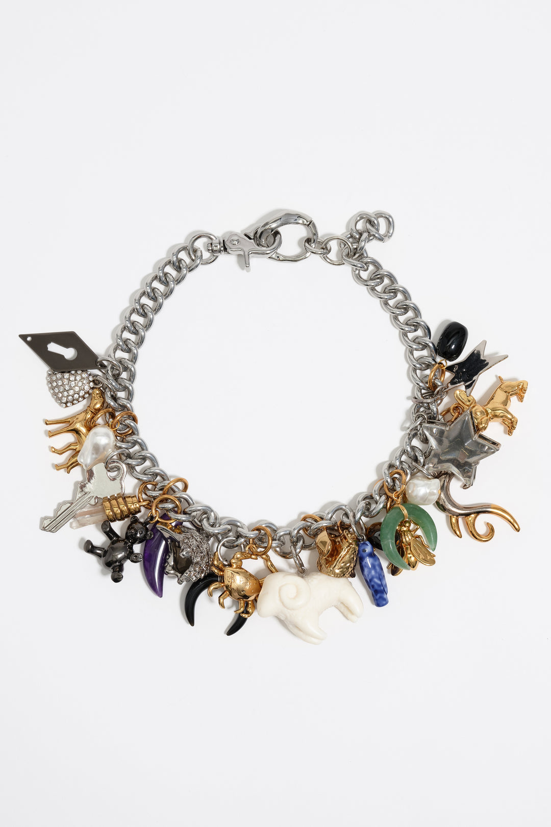 Multi-charm chain necklace