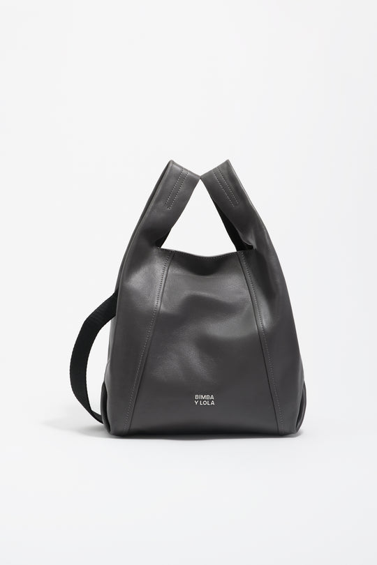 Medium gray leather Paper bag - MYHOLDAL LEBANON