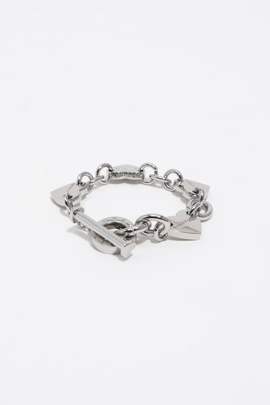 Silver hearts chain bracelet
