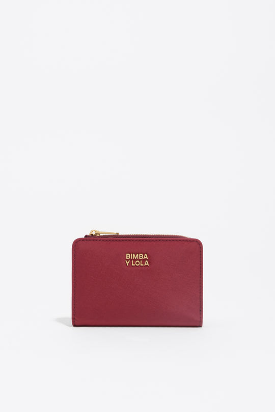 Burgundy nylon compact purse