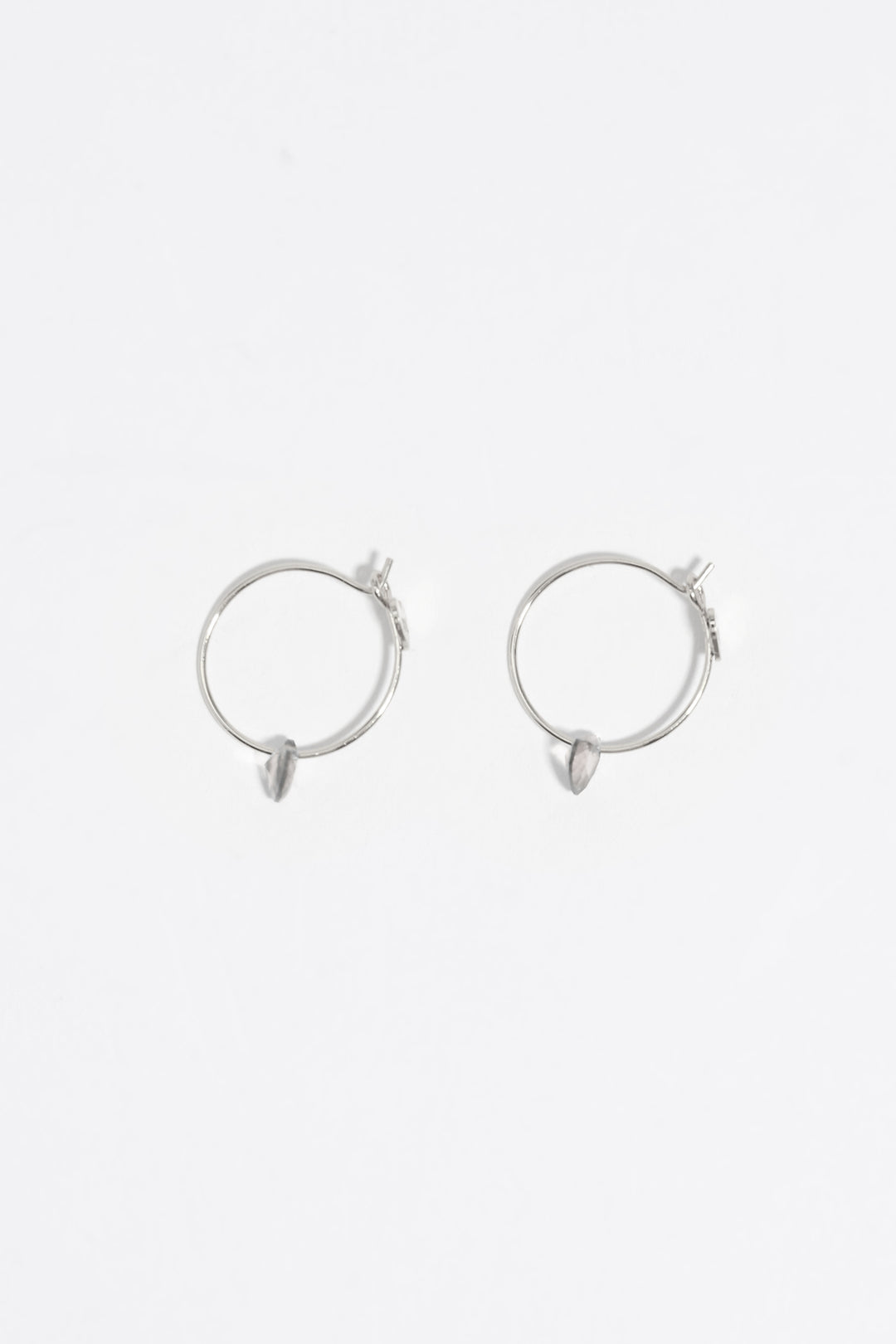 Silver-tone heart hoop crystal earrings