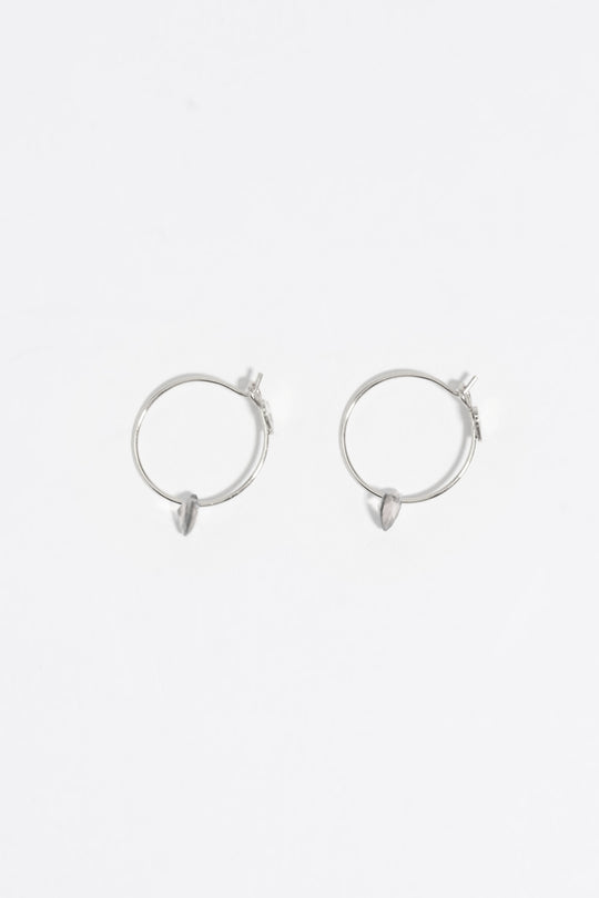 Silver-tone heart hoop crystal earrings