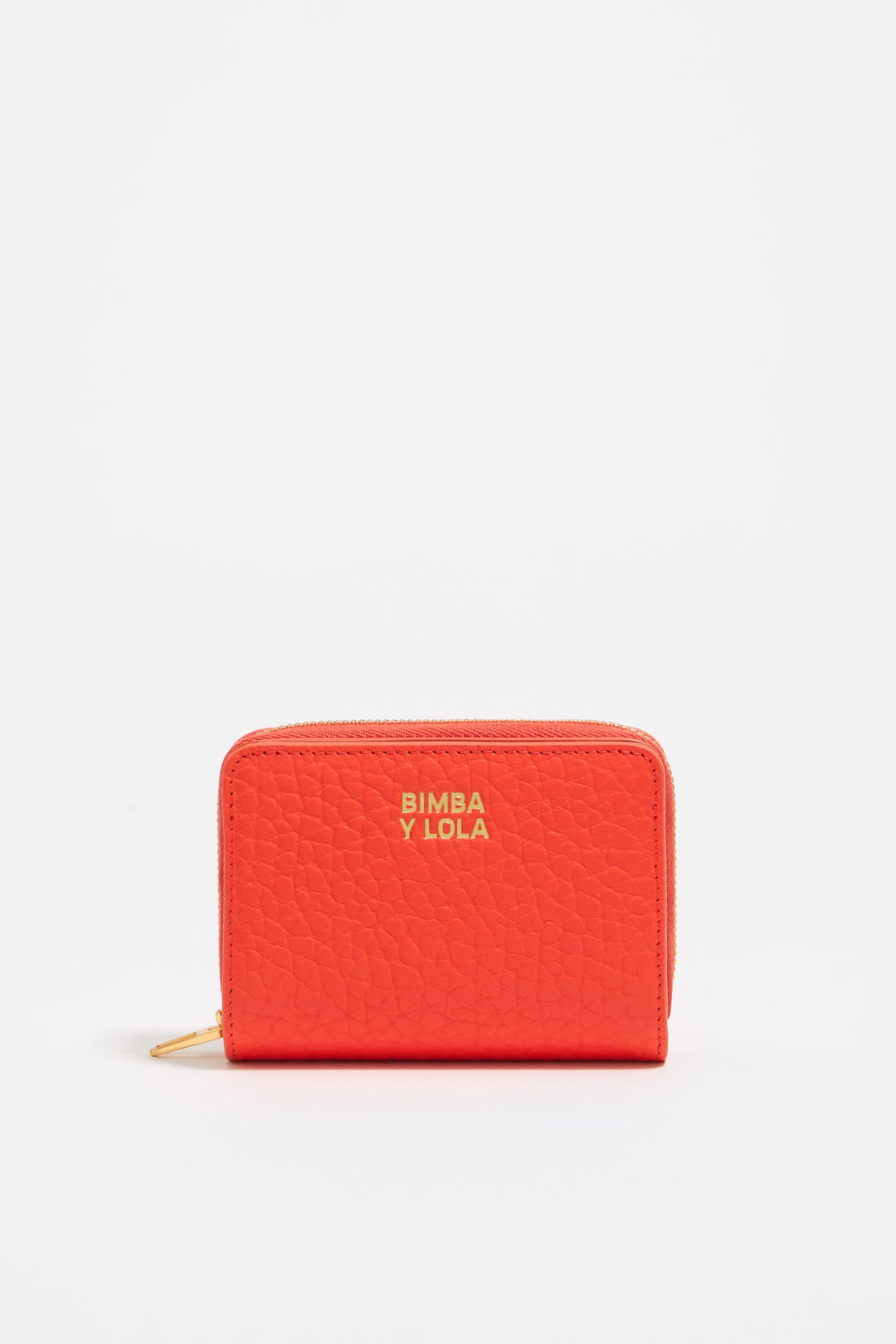 Coral leather flap purse