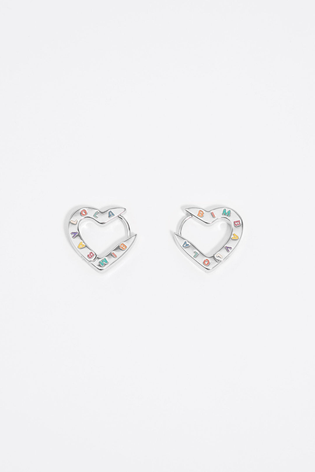 Heart logo hoop earrings
