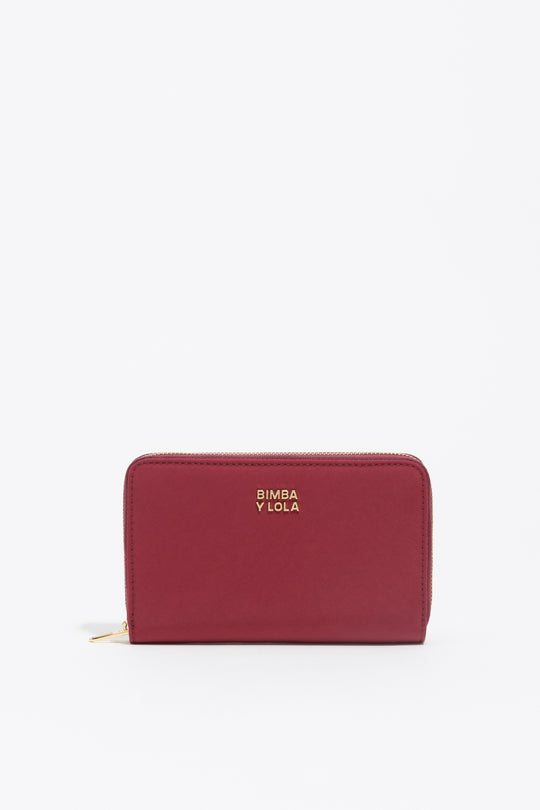 Medium burgundy nylon horizontal wallet