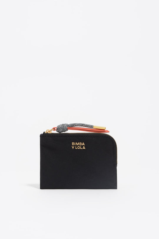 Black nylon coin purse