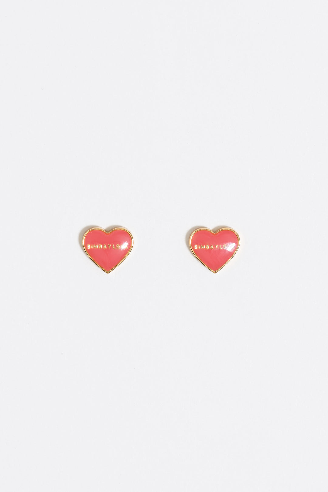 Red and gold heart earrings