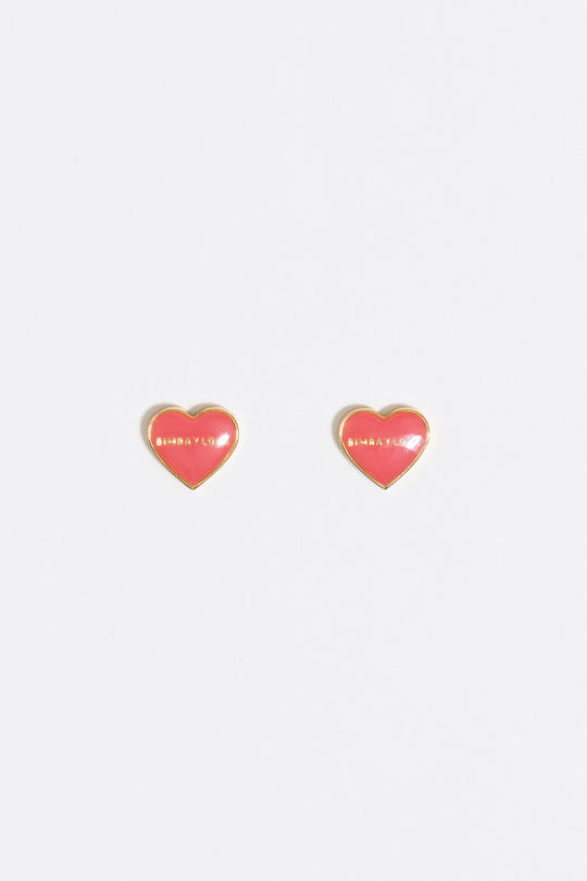 Red and gold heart earrings