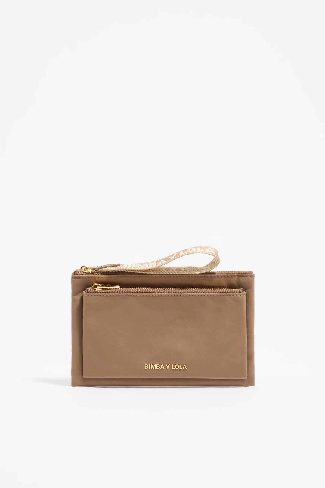 Bark brown nylon double purse - MYHOLDAL LEBANON