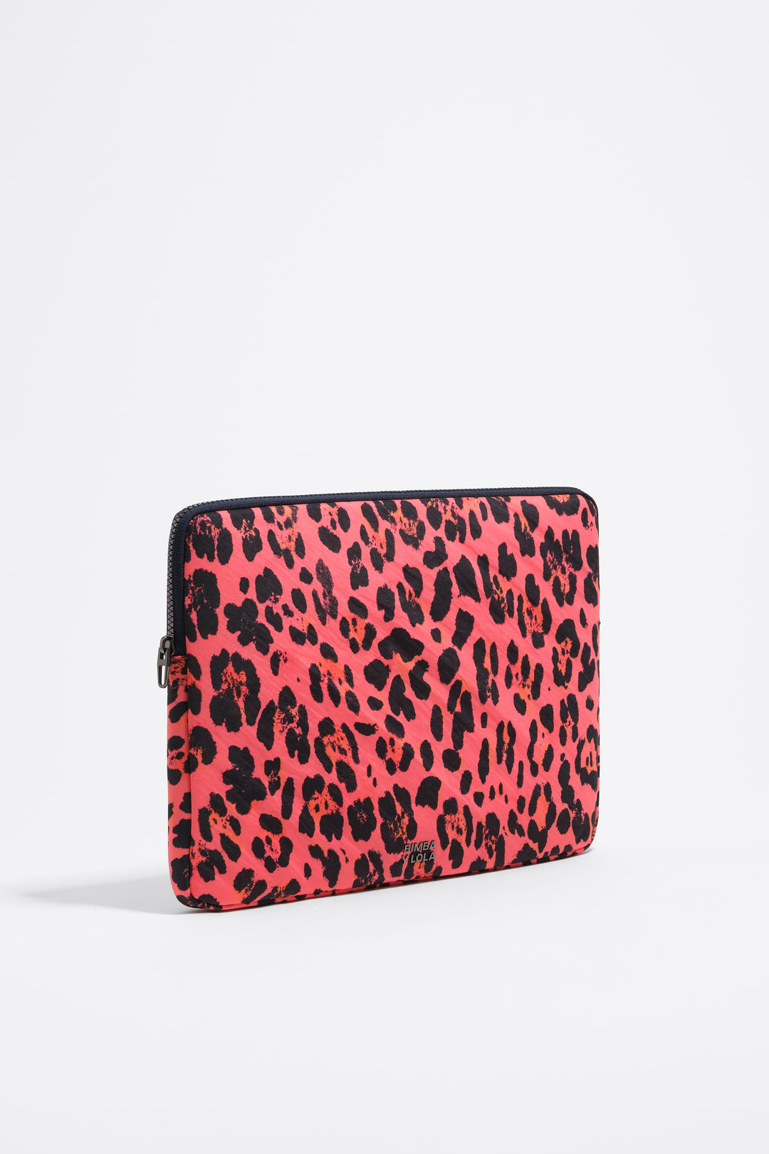 Electric pink Leopard print nylon laptop sleeve