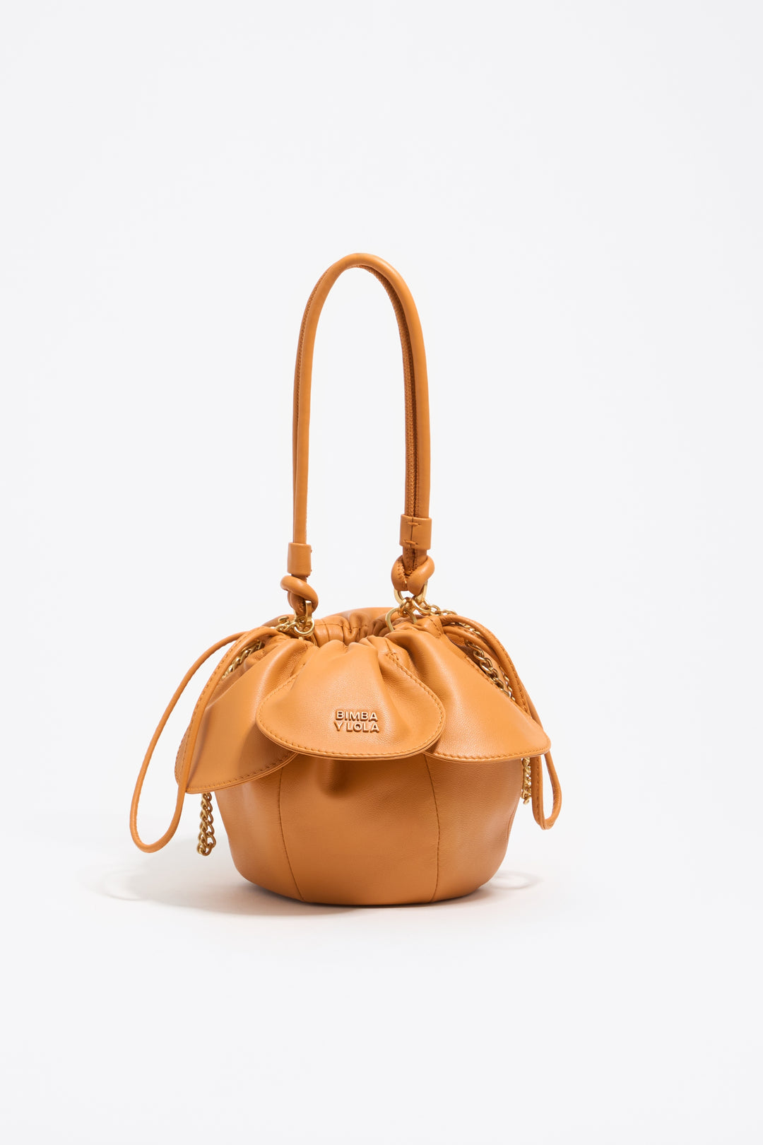 Turmeric leather Pétalo bag