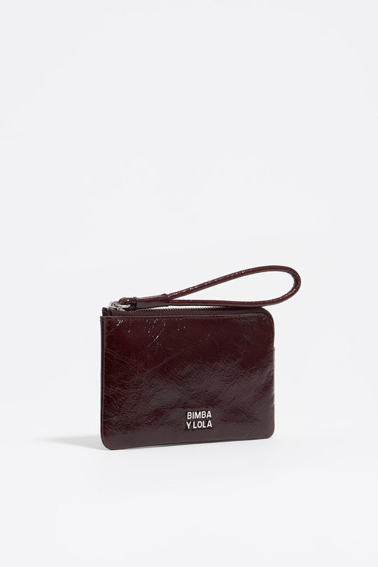 Small chestnut leather coin purse