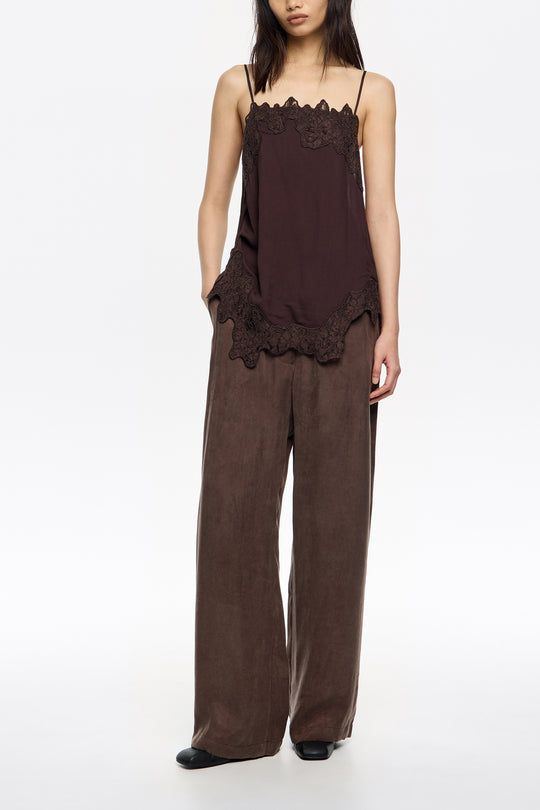 Washed brown jogger trousers