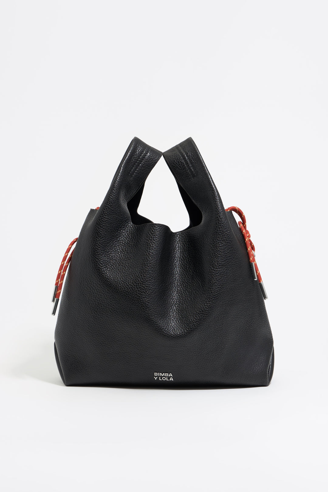 Medium black leather Paper bag - MYHOLDAL LEBANON