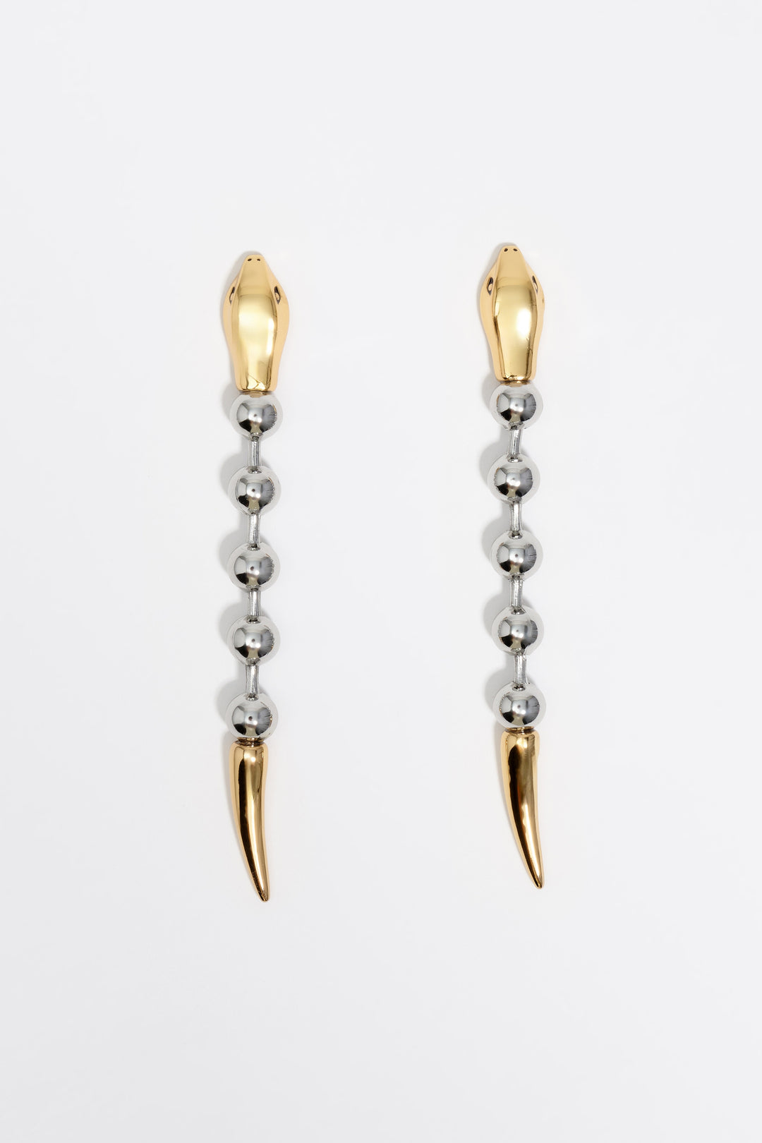 Two-tone snake earrings