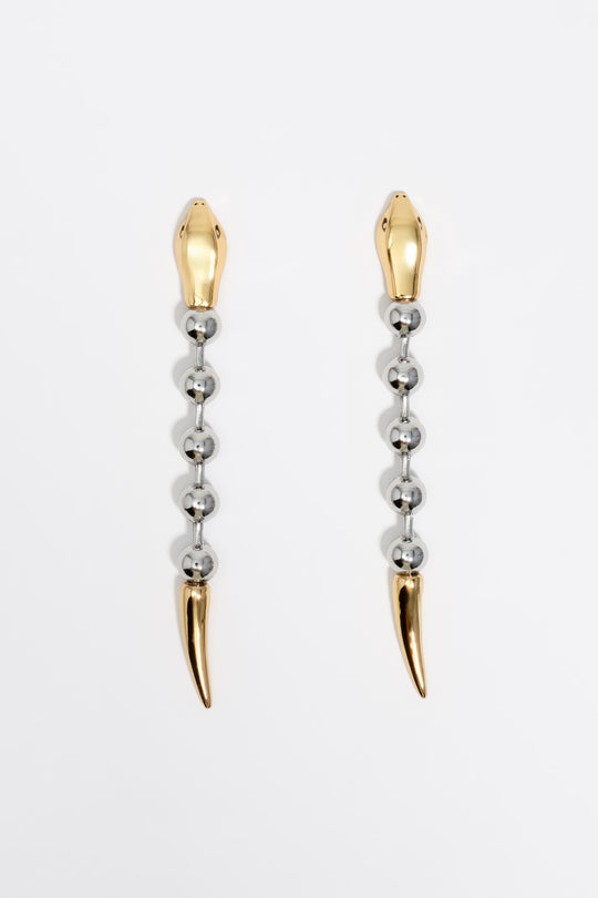 Two-tone snake earrings