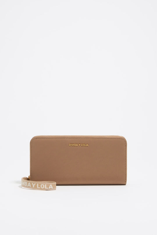Bark brown nylon horizontal wallet