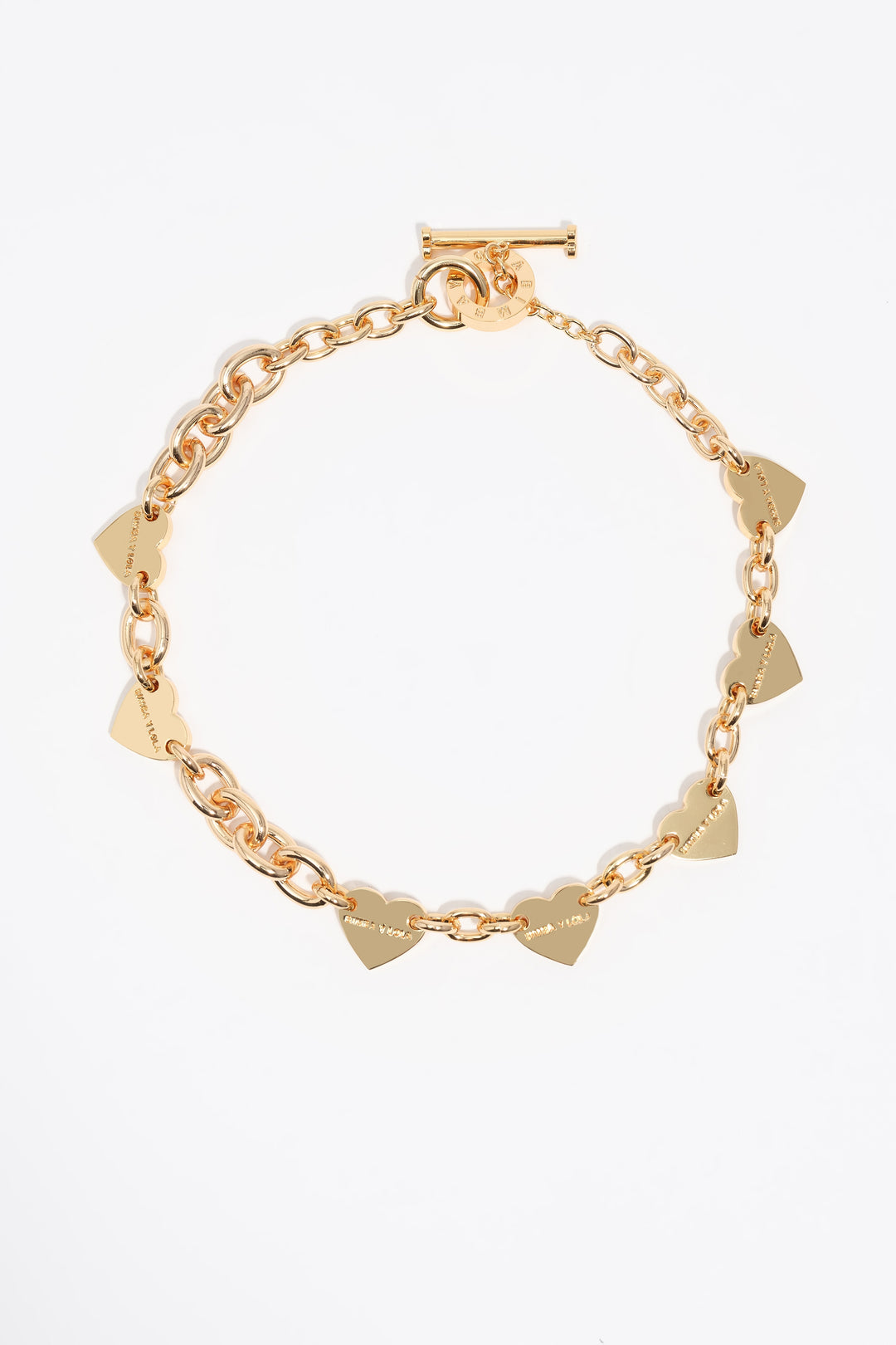 Gold hearts chain necklace