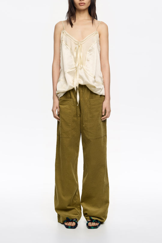 Olive maxi corduroy pockets mini trousers