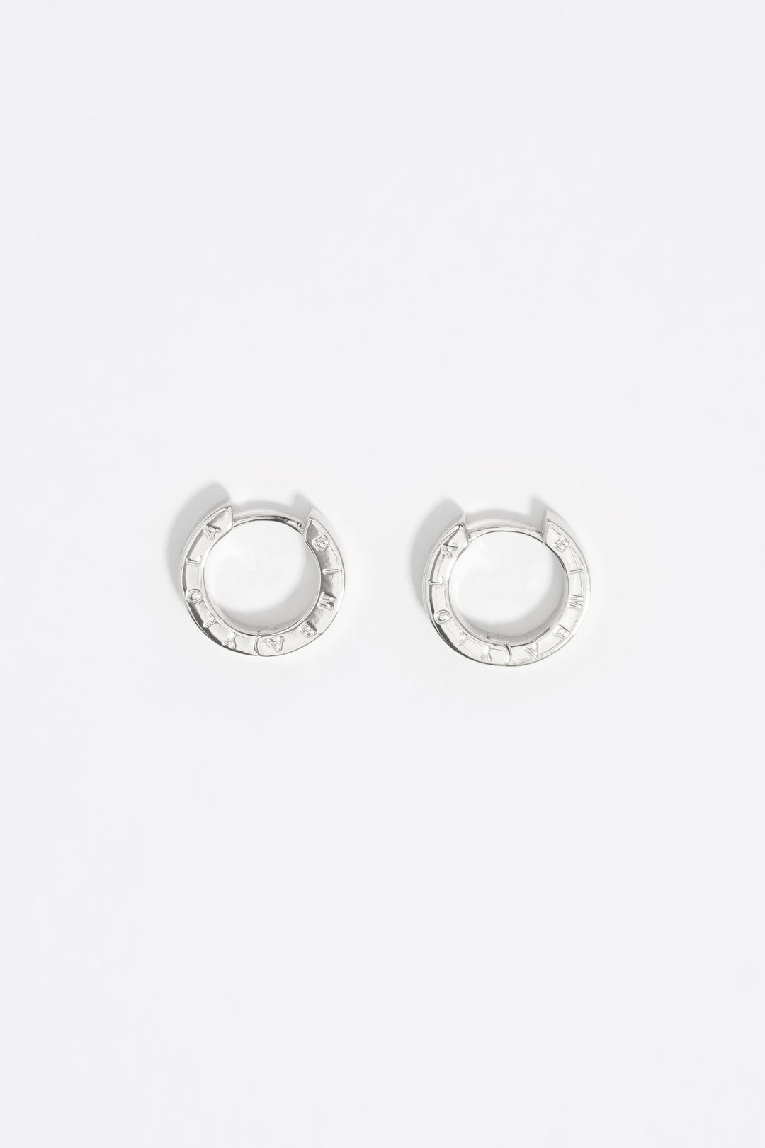 Silver logo hoop earrings