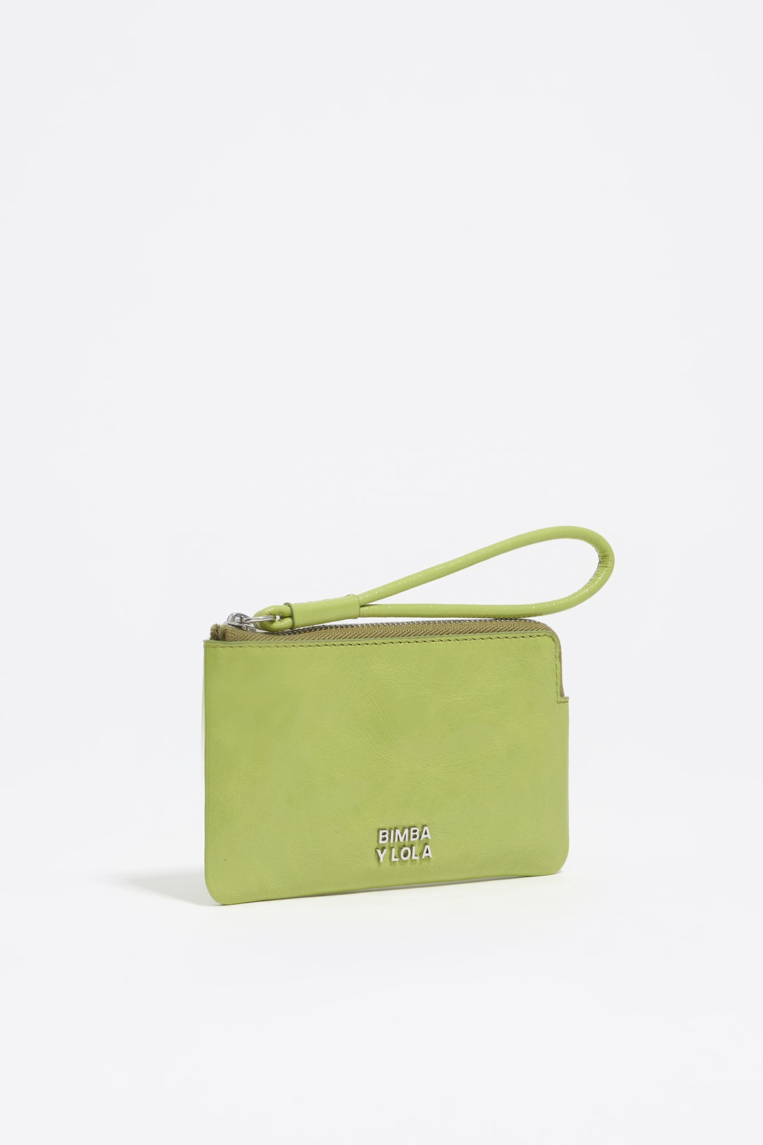 Small lime leather coin purse