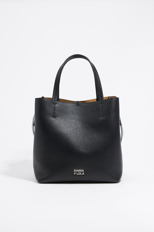 Large black leather Chihuahua bag
