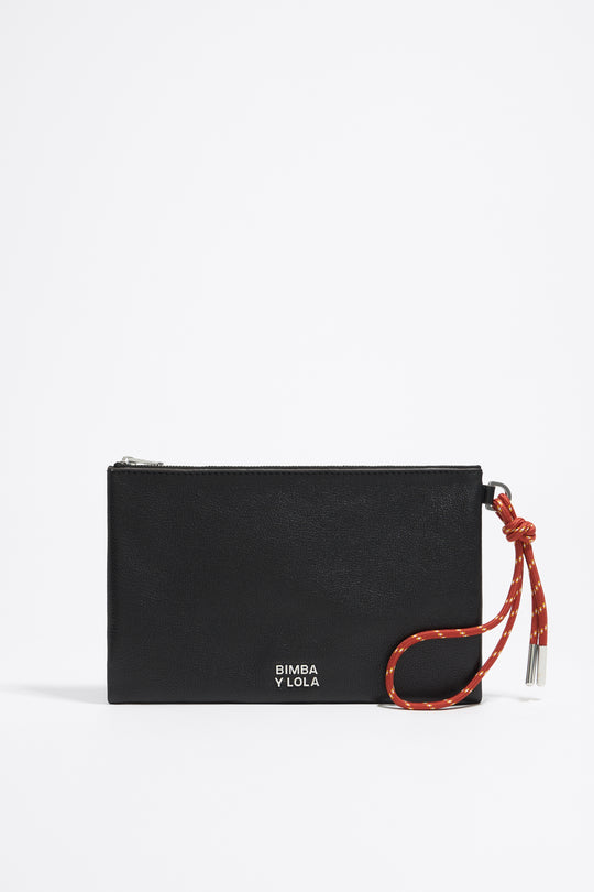 Black leather make-up case