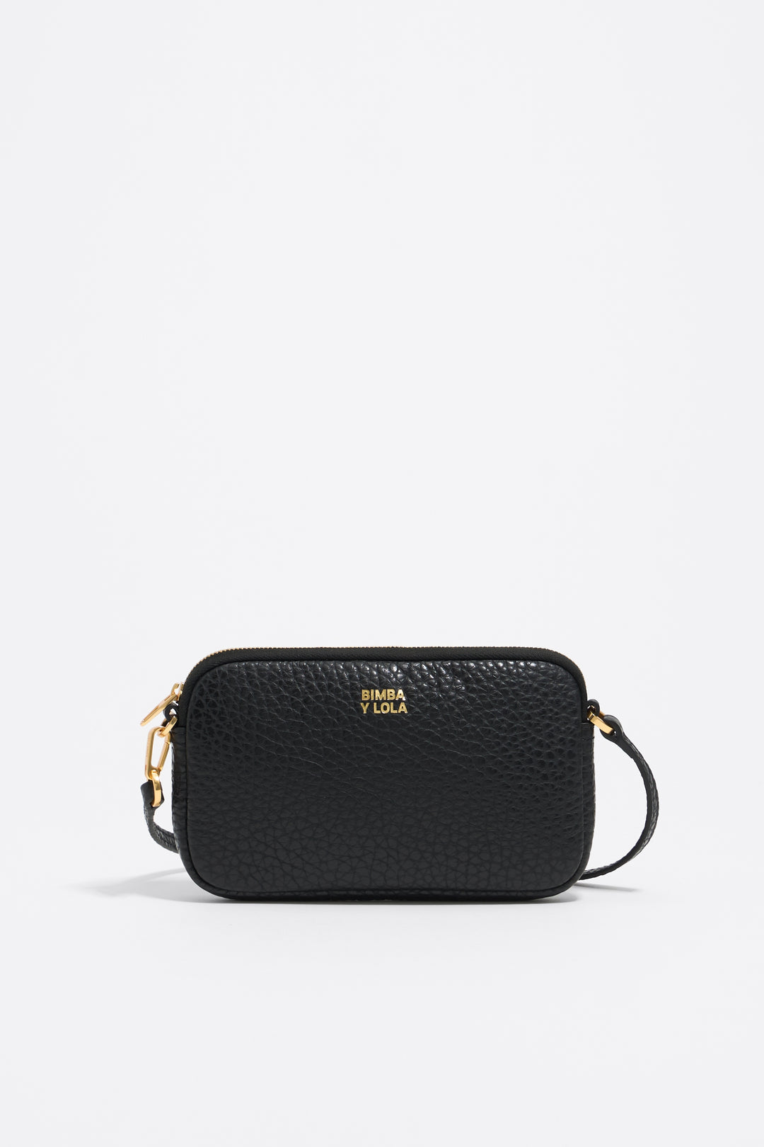 Black leather mini crossbody bag