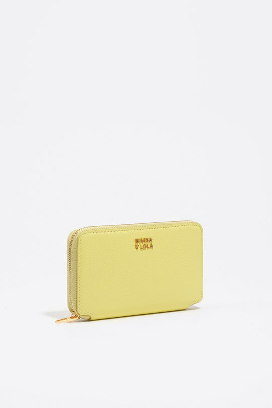 Medium acid yellow leather horizontal wallet