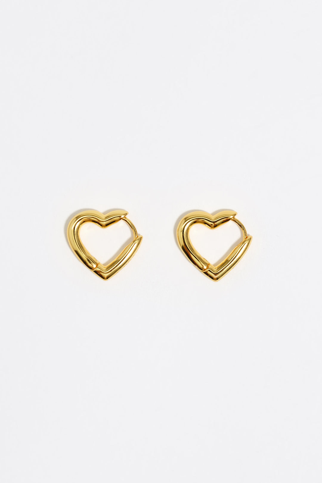 Golden heart hoop earrings