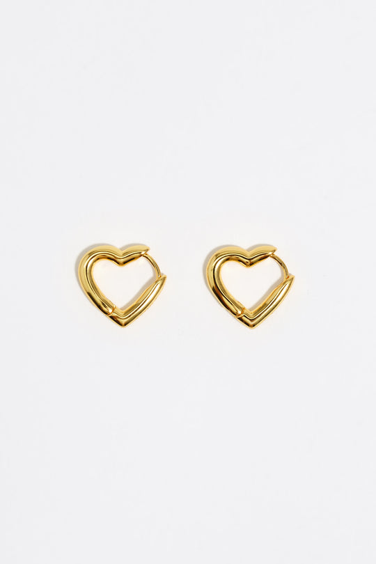 Golden heart hoop earrings